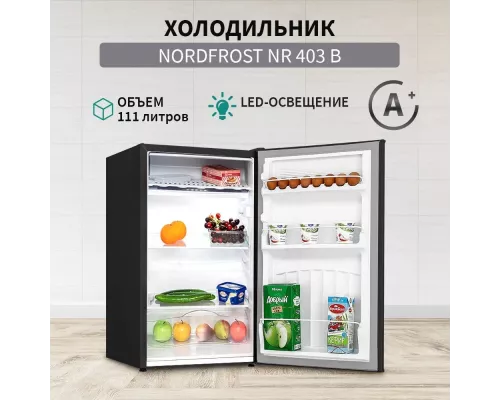 Холодильник NORDFROST NR 403 B черный матовый