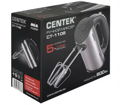 Миксер Centek CT-1108 (черн/сталь)