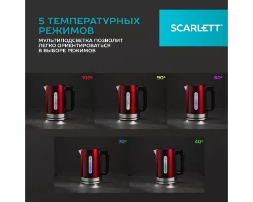 Чайник Scarlett SC-EK21S78 бордовый