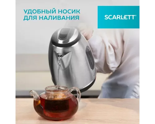 Чайник Scarlett SC-EK21S88 черный/серебристый