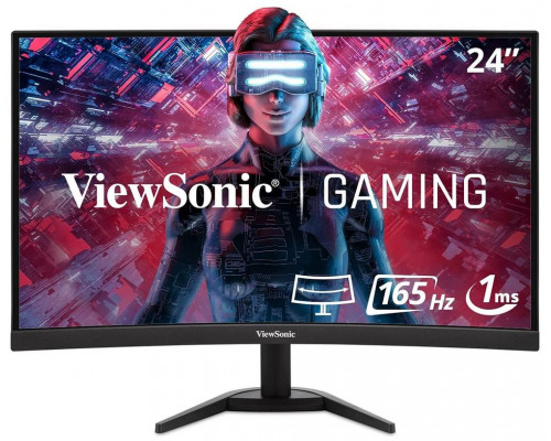 МОНИТОР 23.6" Viewsonic Gaming VX2468-PC-MHD Black (VA, изогнутый, 1920x1080, 165Hz, 1ms, 178°/178°, 250 cd/m, 80M:1)