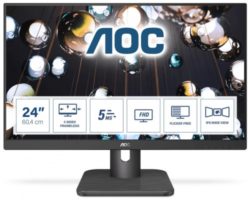 Монитор 23.8" AOC 24E1Q Black (IPS, LED, 1920x1080, 5 ms, 178°/178°, 250 cd/m, 20M:1, +HDMI 1.4, +DisplayPort 1.2, +MM)