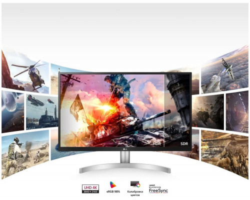 Монитор 27" LG 27UL500-W White IPS, 3840x2160, 5ms, 300 cd/m2, 1000:1 (Mega DCR), DP, HDMI*2, Headph.out, vesa