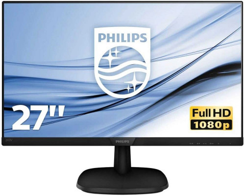 Монитор 27" PHILIPS 273V7QJAB/00 Black (IPS, LED, 1920x1080, 5 ms, 178°/178°, 250 cd/m, 10M:1, +HDMI, +DisplayPort, +MM)