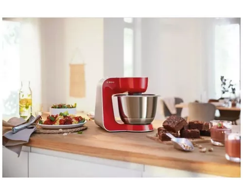 Кухонный комбайн Bosch MUM58720 красный/серебристый