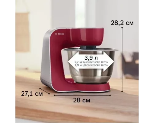 Кухонный комбайн Bosch MUM58720 красный/серебристый