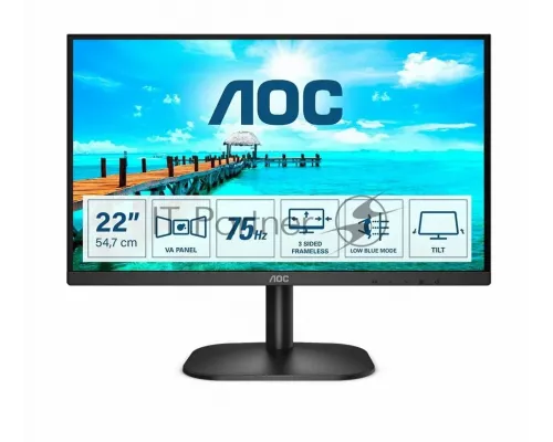 Монитор 21.5" AOC 22B2H Black (VA, 1920x1080, 75Hz, 6.5 ms, 178°/178°, 200 cd/m, 200M:1, +HDMI 1.4)