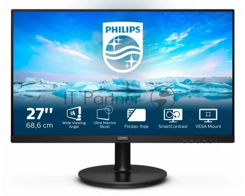 Монитор 27" Philips 271V8LA/00/01 Black VA, 16:9, 1920x1080, 4ms, 250 cd/m2, 3000:1, D-Sub, HDMI, 2Wx2, vesa