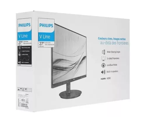 Монитор 27" Philips 271V8LA/00/01 Black VA, 16:9, 1920x1080, 4ms, 250 cd/m2, 3000:1, D-Sub, HDMI, 2Wx2, vesa