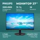 Монитор 27" Philips 272V8LA/00 Black (VA, 1920x1080, 75Hz, 4 ms, 178°/178°, 250 cd/m, Mega DCR, +HDMI, +DisplayPort, +MM