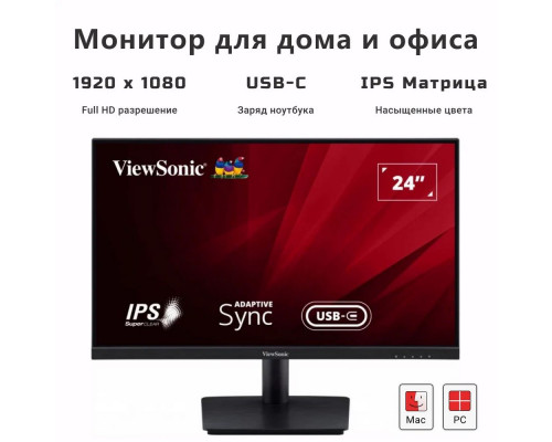 Монитор ViewSonic 24" VA2409-MHU 1920х1080 IPS с USB-C