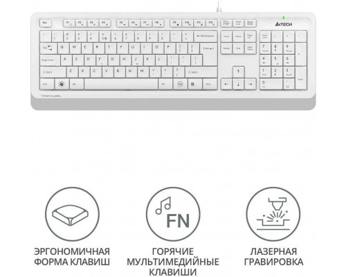 Клавиатура A4Tech Fstyler FK10 белый/серый USB Multimedia