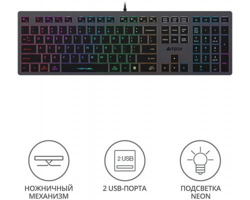 Клавиатура A4Tech Fstyler FX60 серый