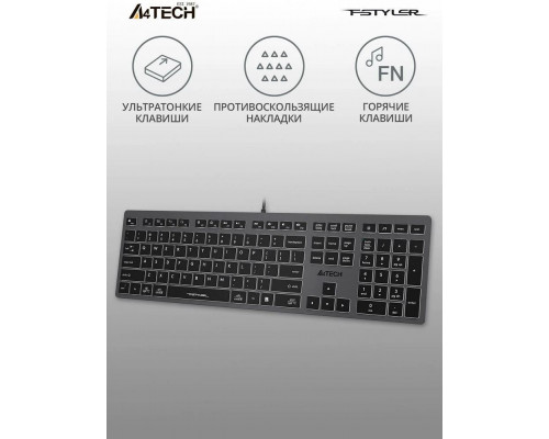 Клавиатура A4Tech Fstyler FX60 серый/белый