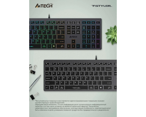 Клавиатура A4Tech Fstyler FX60 серый/белый