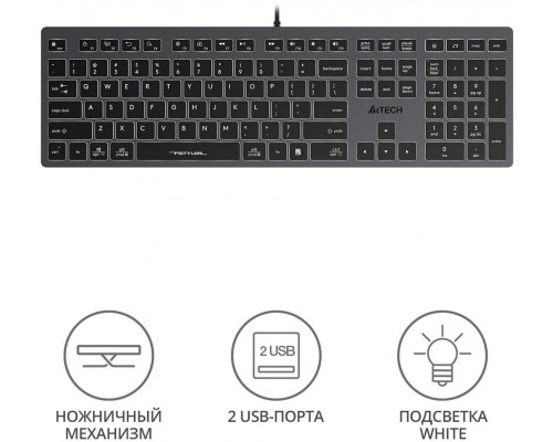 Клавиатура A4Tech Fstyler FX60H серый/белый Клавиатура A4Tech Fstyler FX60H серый/белый
