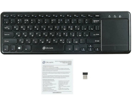 Клавиатура Oklick 830ST черный USB беспроводная slim Multimedia Touch