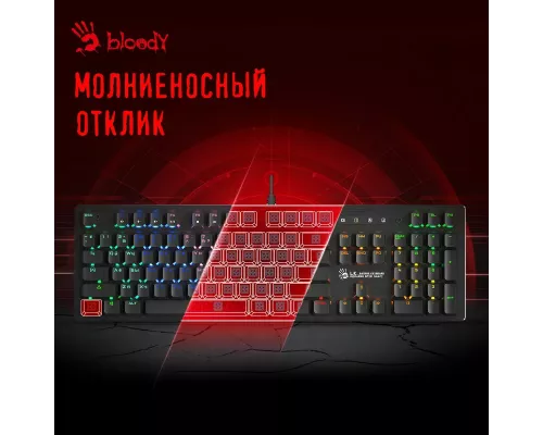 Клавиатура A4Tech Bloody B820R Blue S механическая черный USB for gamer LED (B820R BLACK (BLUE SWITC B820R BLACK (BLUE SWITCH)
