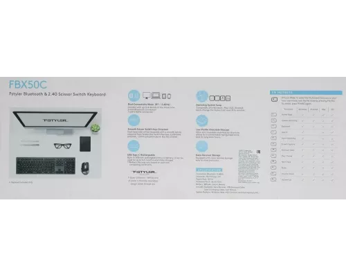 Клавиатура A4Tech Fstyler FBX50C серый