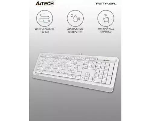 Клавиатура A4Tech Fstyler FK10 белый/серый USB Multimedia