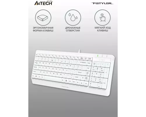 Клавиатура A4Tech Fstyler FK15 белый USB