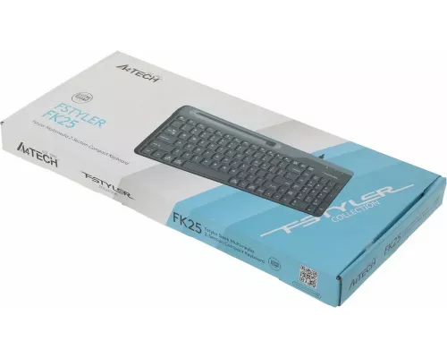 Клавиатура A4Tech Fstyler FK25 черный/серый USB slim