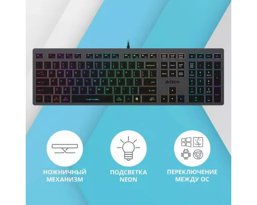 Клавиатура A4Tech Fstyler FX60 серый
