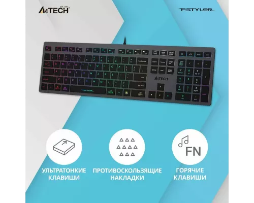 Клавиатура A4Tech Fstyler FX60 серый