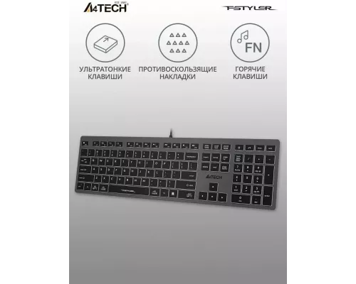 Клавиатура A4Tech Fstyler FX60 серый/белый