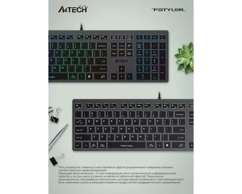 Клавиатура A4Tech Fstyler FX60 серый/белый