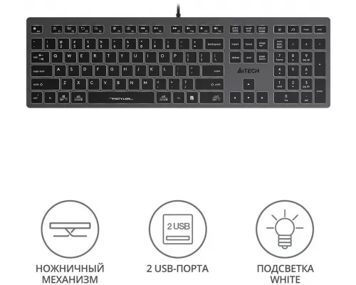 Клавиатура A4Tech Fstyler FX60H серый/белый