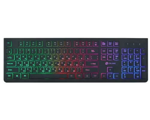 Клавиатура OKLICK 440ML черный USB slim LED