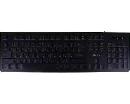 Клавиатура OKLICK 440ML черный USB slim LED