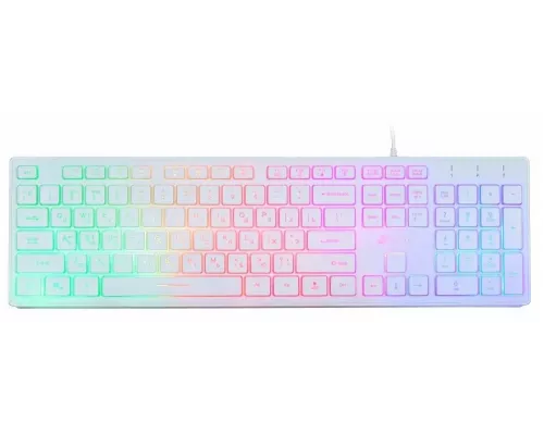 Клавиатура OKLICK 550ML белый USB slim Multimedia LED [1061618]