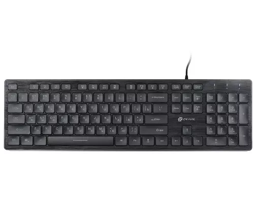 Клавиатура OKLICK 550ML черный USB slim Multimedia LED