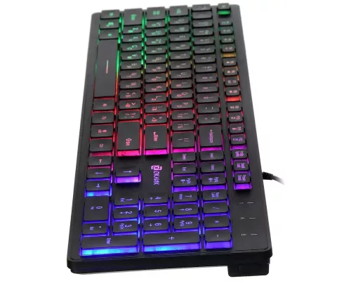 Клавиатура OKLICK 550ML черный USB slim Multimedia LED