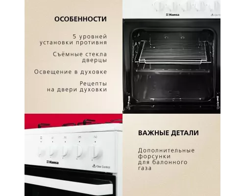 Кухонная плита Hansa FCGW510029A белый