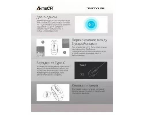 Мышь A4Tech Fstyler FB10C черный/синий