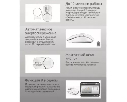 Мышь A4Tech Fstyler FB12 белый/черный