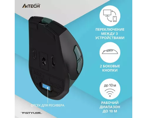 Мышь A4Tech Fstyler FB35C зеленый/черный