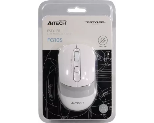 Мышь A4Tech Fstyler FG10S белый/серый