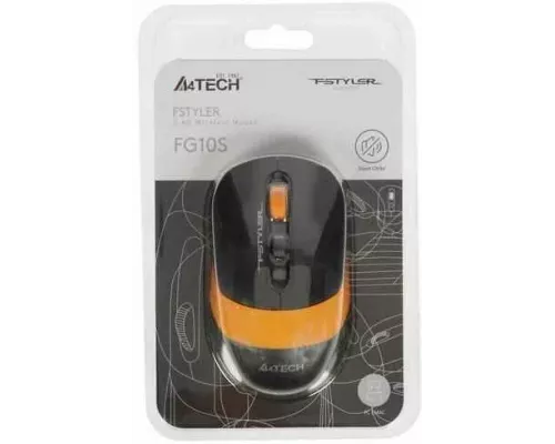 Мышь A4Tech Fstyler FG10S черный/оранжевый
