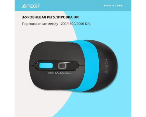 Мышь A4Tech Fstyler FG10S черный/синий