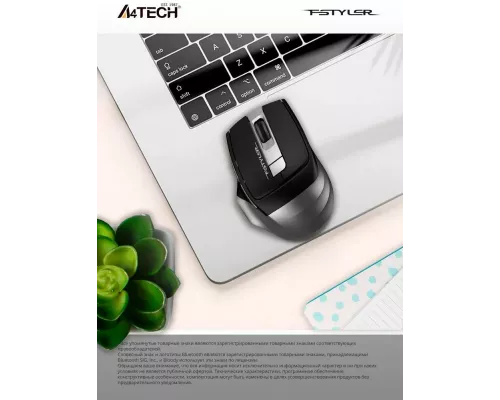Мышь A4Tech Fstyler FG35 серый/черный