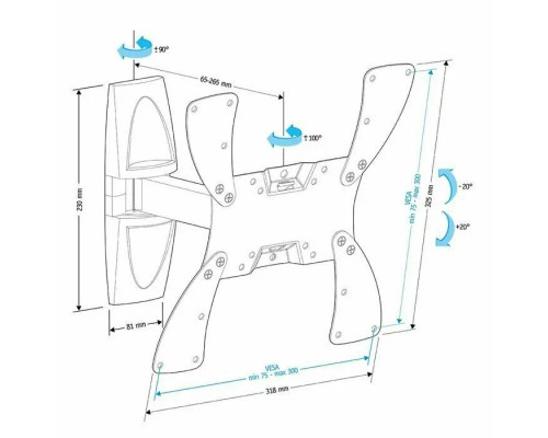 Кронштейн Holder LCDS-5020 черный глянец