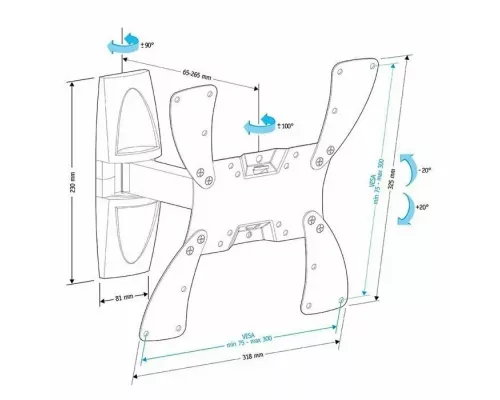Кронштейн Holder LCDS-5020 черный глянец