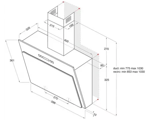 Вытяжка Indesit IHVP 6.4 LL K черный/нержавеющая сталь