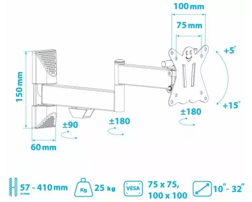 Кронштейн Kromax CASPER-104 black