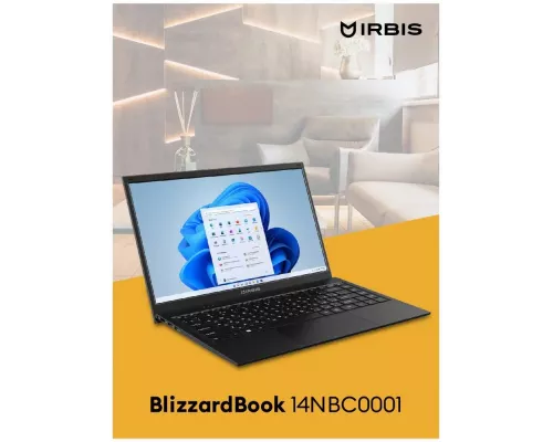 Ноутбук IRBIS 14NBC0001 14" Core i3-1115G4, 14"LCD 1920*1080 IPS , 8+512GB SSD, AC wifi, camera: 2MP, 5000mha, metal case, backlight keyboard, Type-c, Win 11 Pro