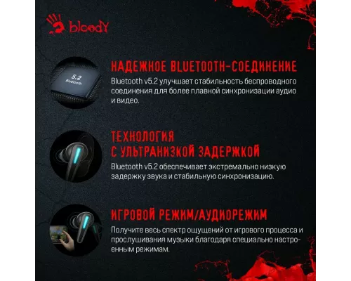 Беспроводные наушники A4Tech Bloody M70 черный/синий